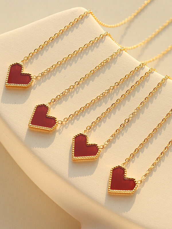 Collier simple géométrique en forme de cœur