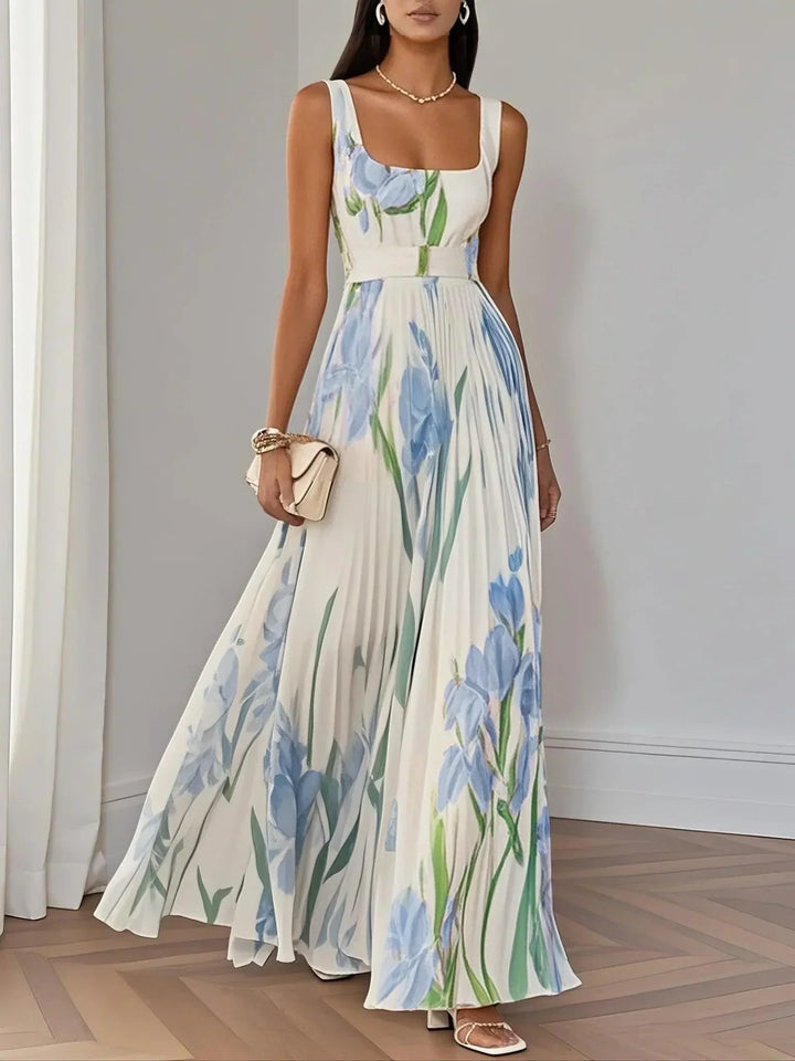 Sophie™ | Robe maxi plissée luxueuse avec imprimé floral