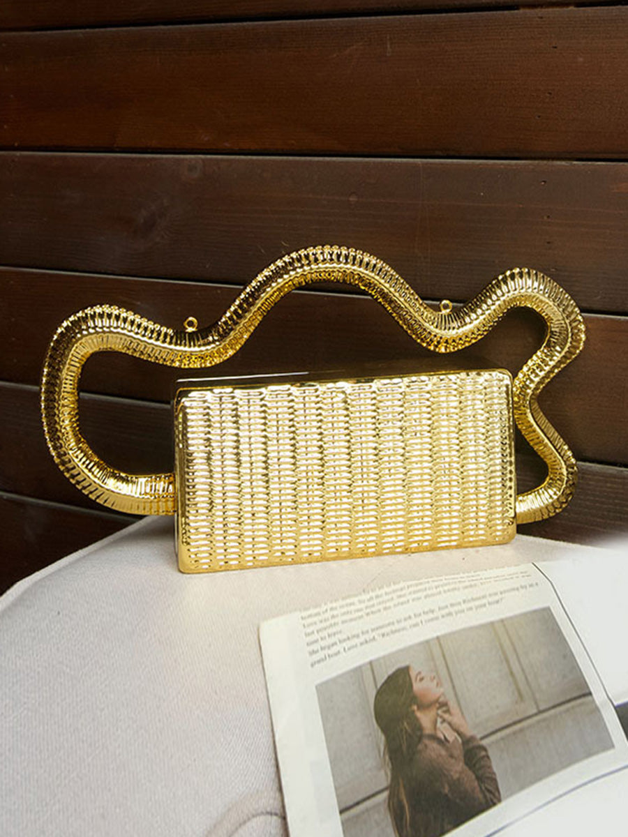 Sac à main géométrique à chaîne, couleur unie