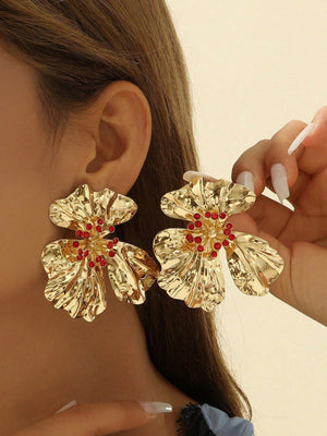 Boucles d'oreilles pendantes en forme de fleur