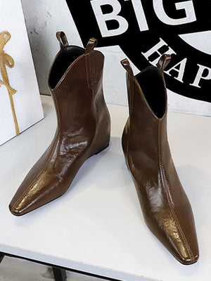 Chaussures à bout pointu, à empiècements, couleur unie