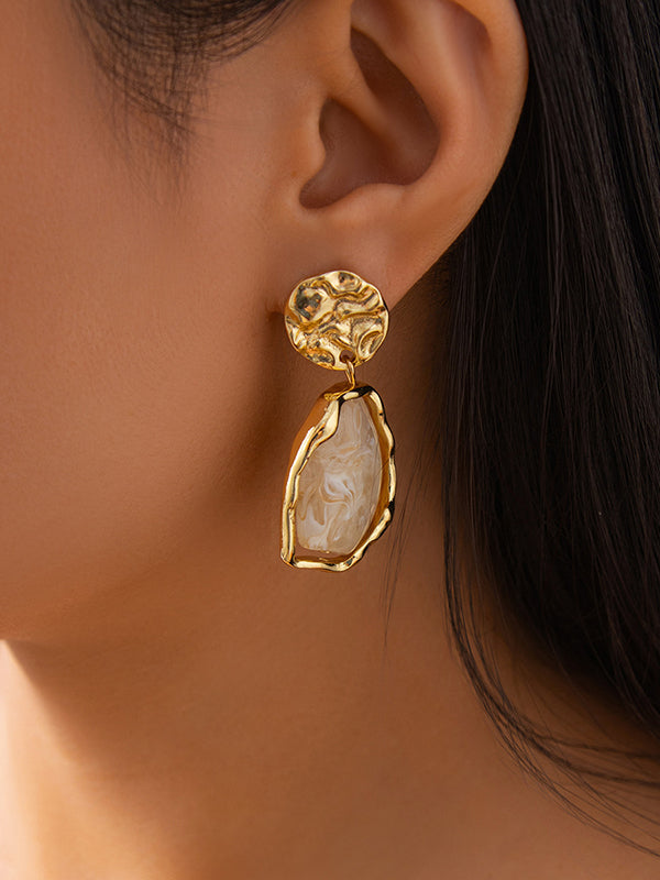Boucles d'oreilles géométriques brillantes à coupe irrégulière