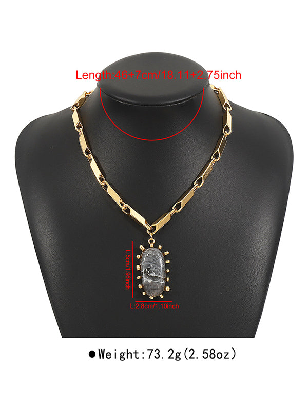 Collier géométrique normcore, à chaîne