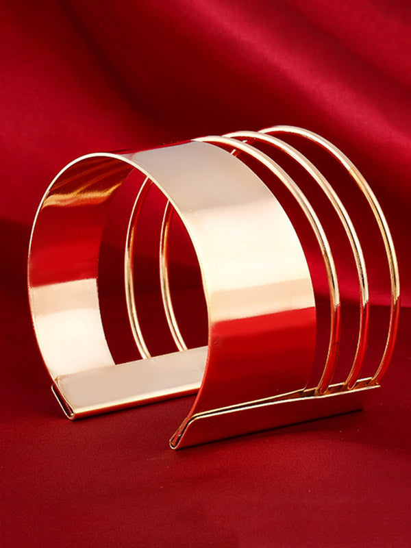 Bracelet géométrique ajouré couleur unie