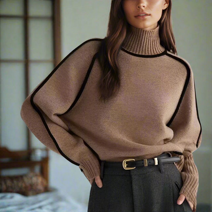 Pull col roulé Cozy Elegance, décontracté, moderne, élégant pour femmes