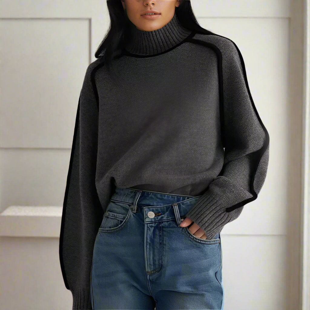 Pull col roulé Cozy Elegance, décontracté, moderne, élégant pour femmes