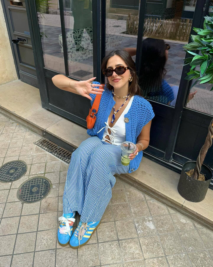 Gilets sans manches pour femmes avec décolleté en V et patte de boutonnage