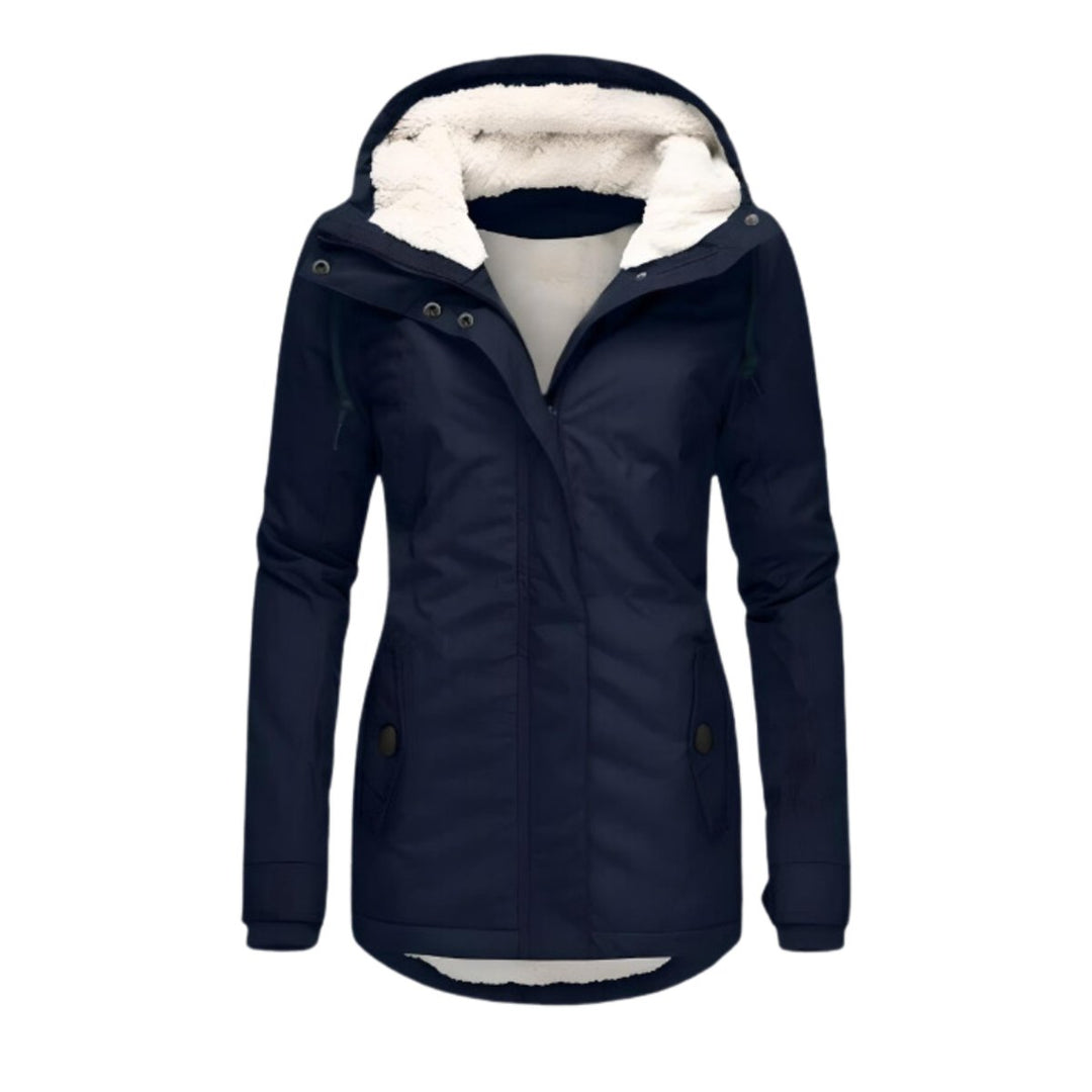 Annika | Parka pour femmes toutes saisons Manteau à capuche en Sherpa doublé Imperméable