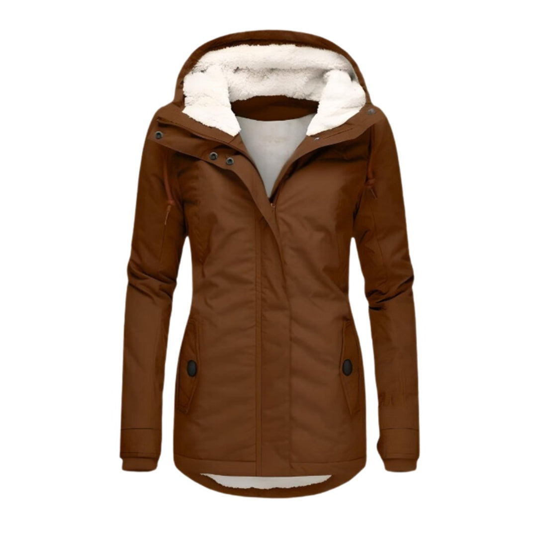 Annika | Parka pour femmes toutes saisons Manteau à capuche en Sherpa doublé Imperméable