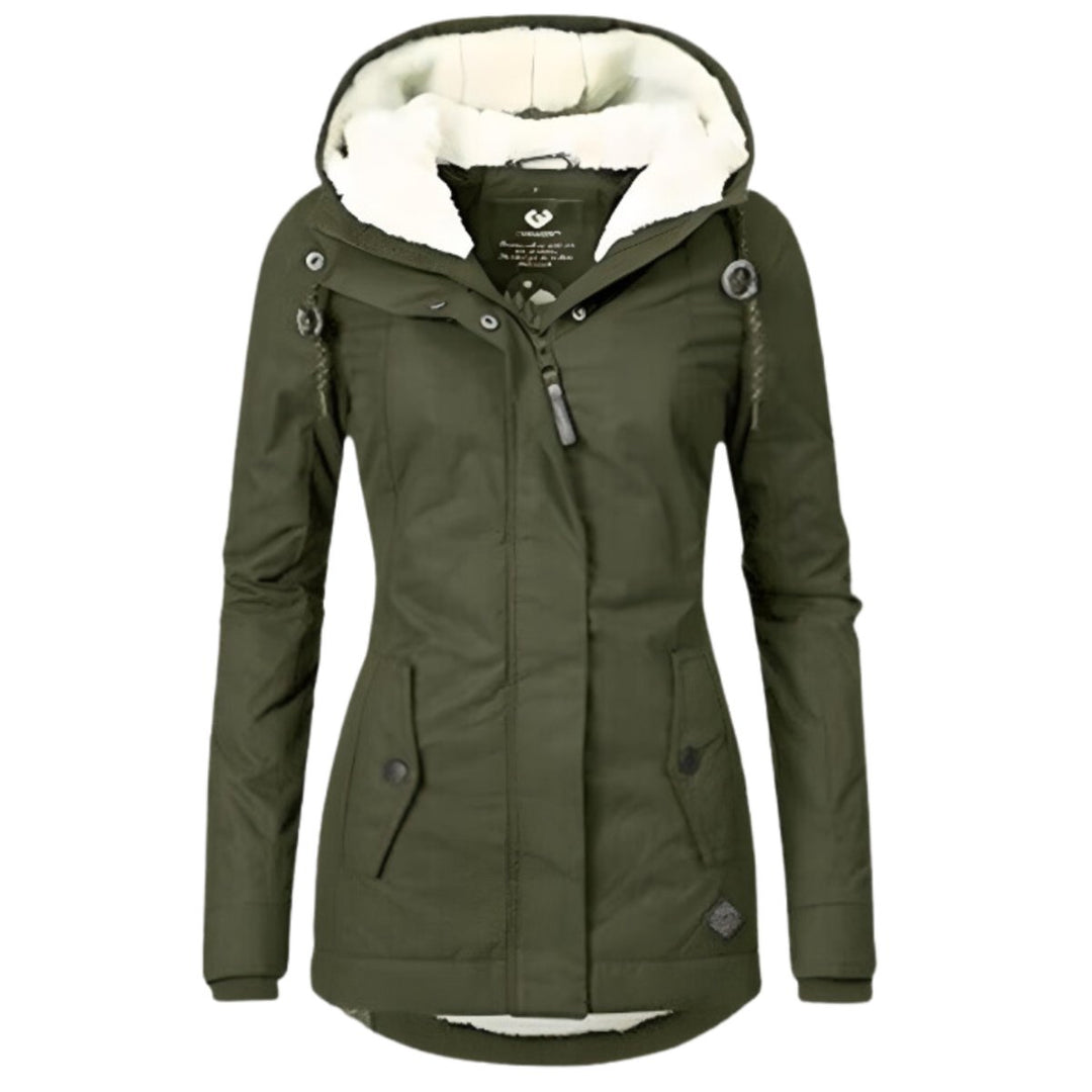 Annika | Parka pour femmes toutes saisons Manteau à capuche en Sherpa doublé Imperméable