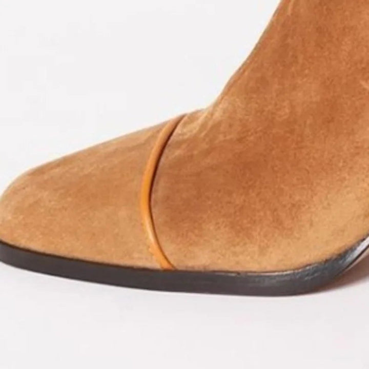 Lena | Bottines pour femmes en velours à talon bloc motif léopard avec zip
