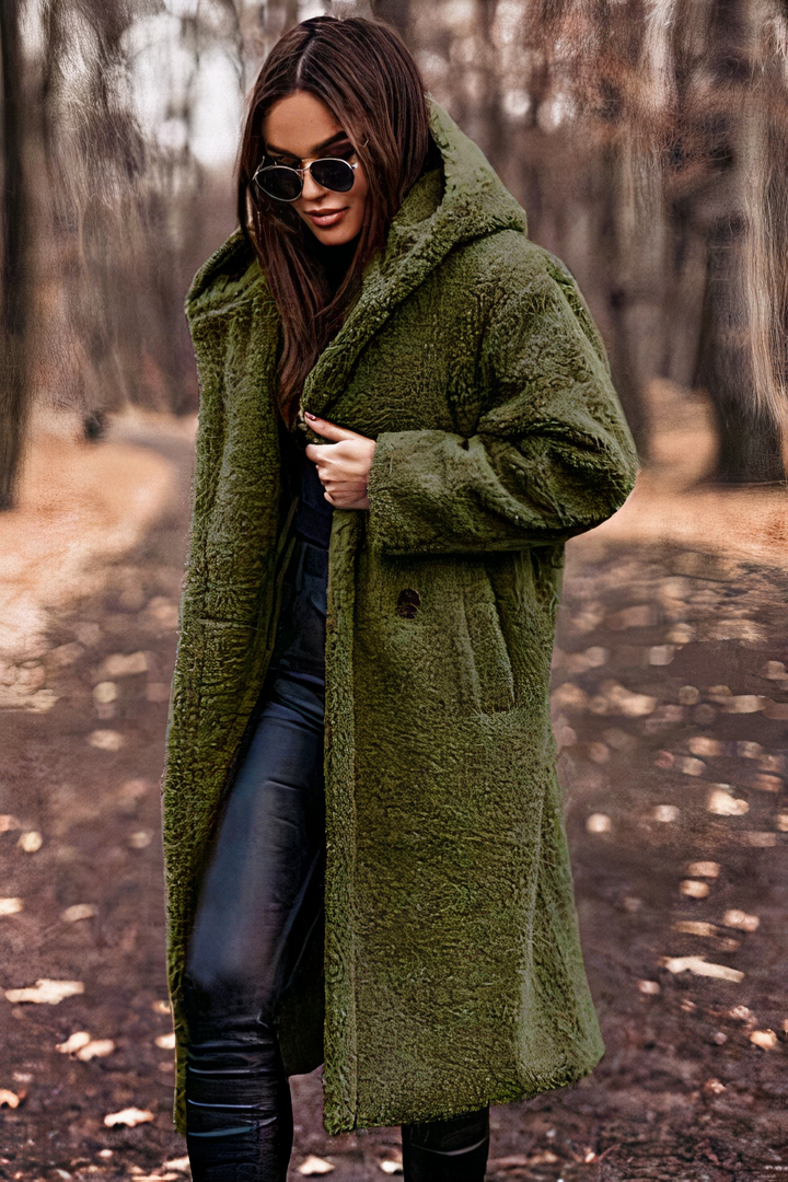 Manteau confortable pour femmes avec capuche | Teddy