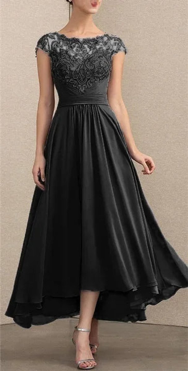 Elisabeth | Robe de soirée maxi en chiffon élégant avec dentelle pour femmes