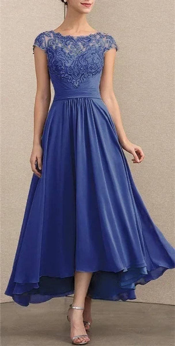 Elisabeth | Robe de soirée maxi en chiffon élégant avec dentelle pour femmes