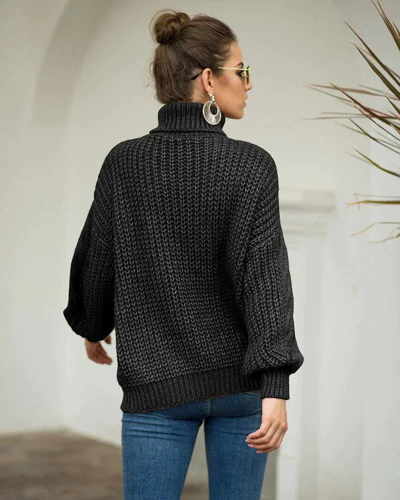 Pull en tricot à grosses mailles avec tresses pour femmes | Chaud