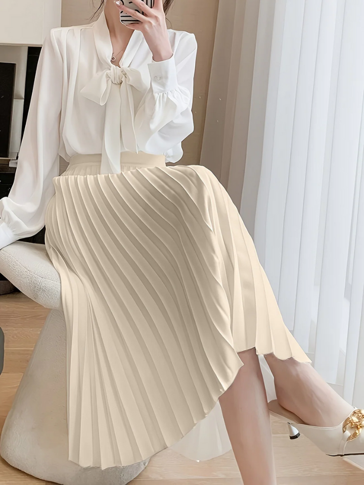 Jupe midi élégante pour femmes à taille haute | Long