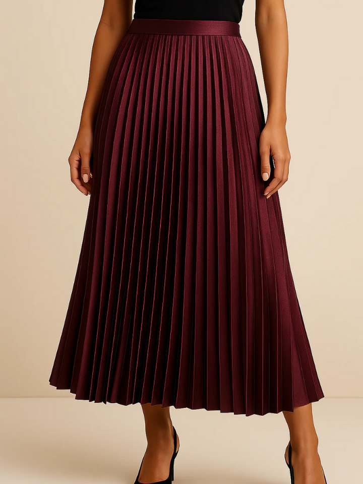 Jupe midi élégante pour femmes à taille haute | Long