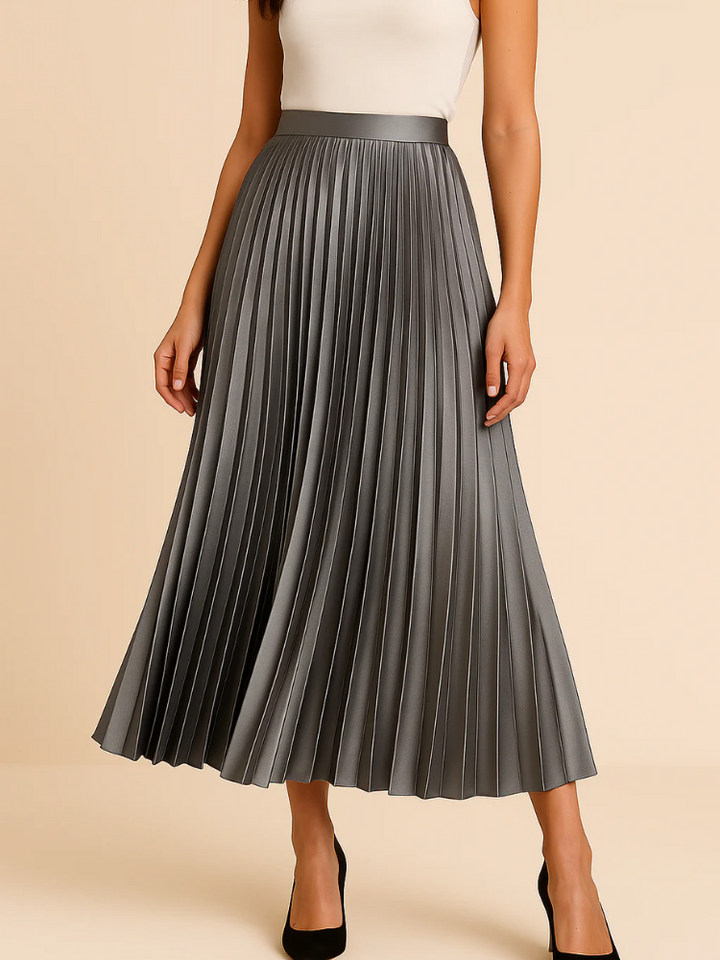 Jupe midi élégante pour femmes à taille haute | Long