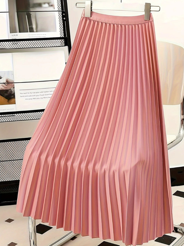 Jupe midi élégante pour femmes à taille haute | Long