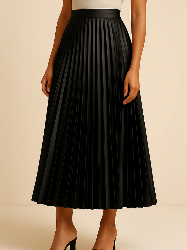 Jupe midi élégante pour femmes à taille haute | Long