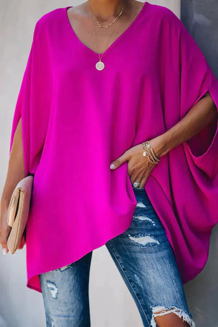 Clara | Tunique oversize à manches chauve-souris pour femmes avec décolleté en V