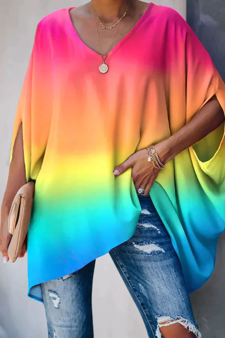 Clara | Tunique oversize à manches chauve-souris pour femmes avec décolleté en V