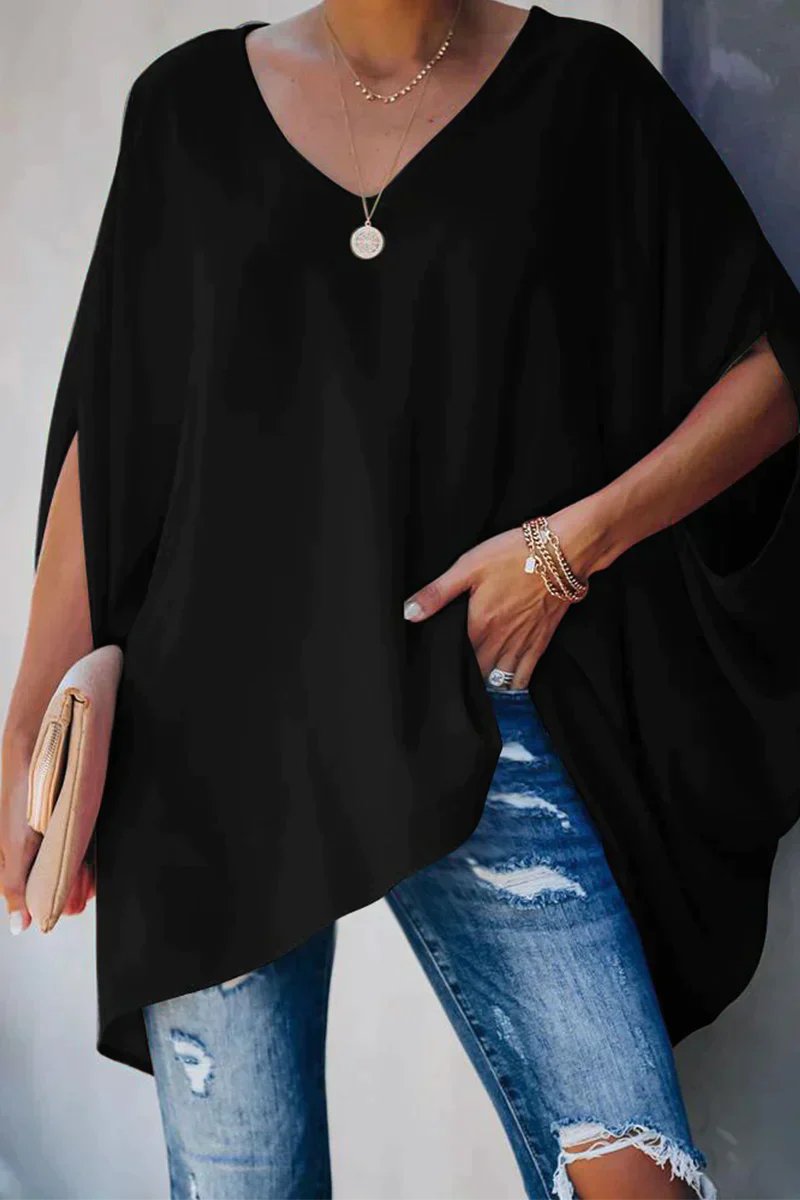 Clara | Tunique oversize à manches chauve-souris pour femmes avec décolleté en V