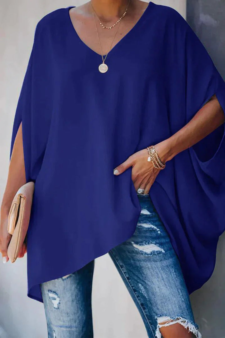 Clara | Tunique oversize à manches chauve-souris pour femmes avec décolleté en V