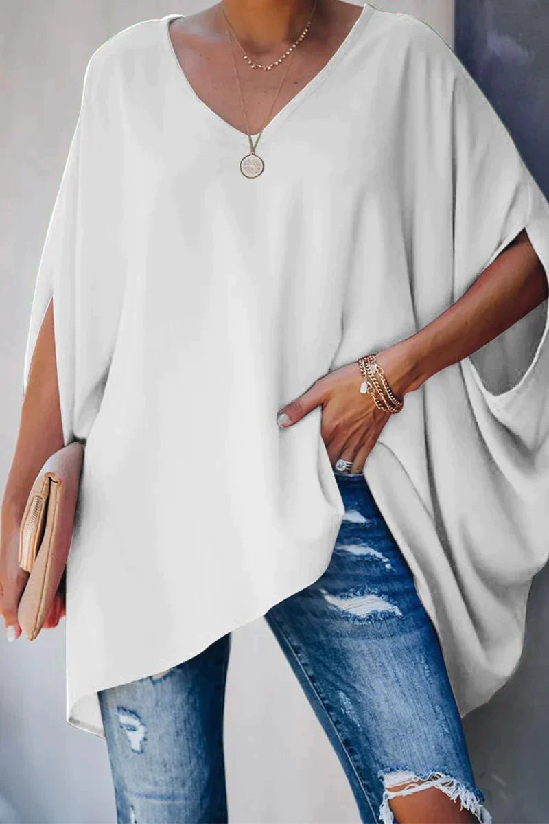 Clara | Tunique oversize à manches chauve-souris pour femmes avec décolleté en V