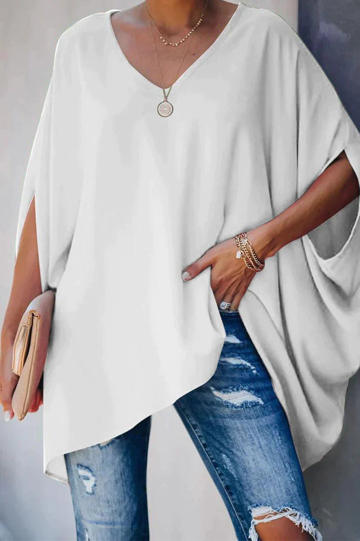Clara | Tunique oversize à manches chauve-souris pour femmes avec décolleté en V