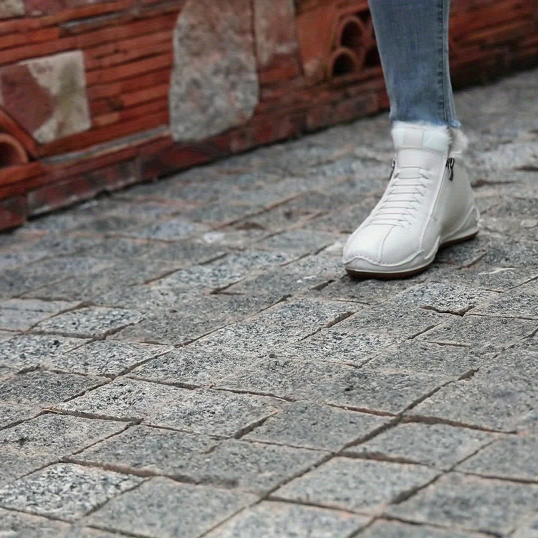 Frieda | Bottines d'hiver pour femmes en simili cuir avec doublure et fermeture éclair