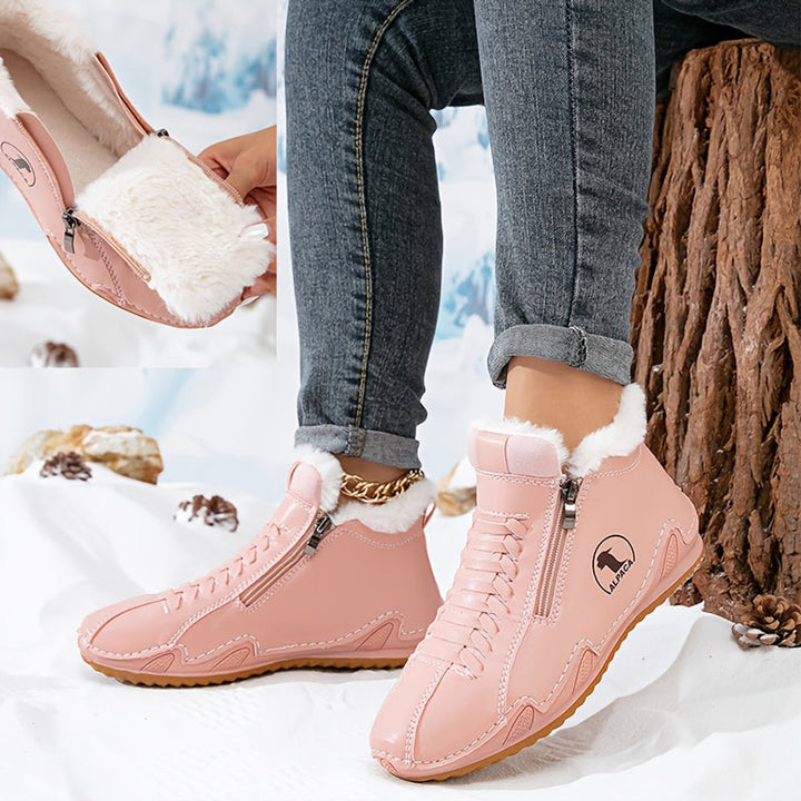 Frieda | Bottines d'hiver pour femmes en simili cuir avec doublure et fermeture éclair