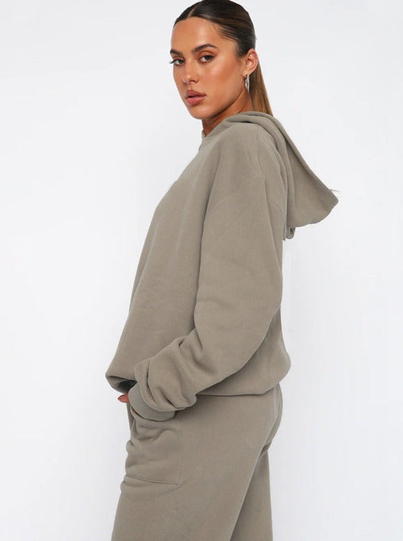 Ensemble de jogging pour femmes avec hoodie à capuche, cordon de serrage et pantalon droit