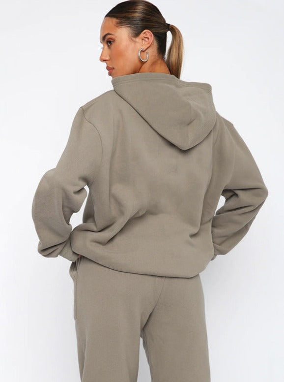 Ensemble de jogging pour femmes avec hoodie à capuche, cordon de serrage et pantalon droit