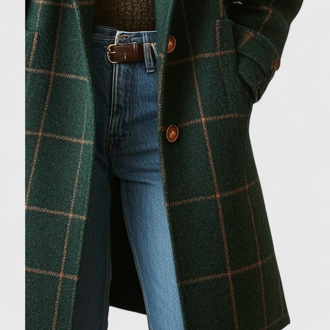 Emilia | Manteau Élégant Femme à Carreaux Classique en Laine