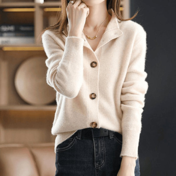 Charlotte | Cardigan en mélange de cachemire pour femmes avec boutonnage