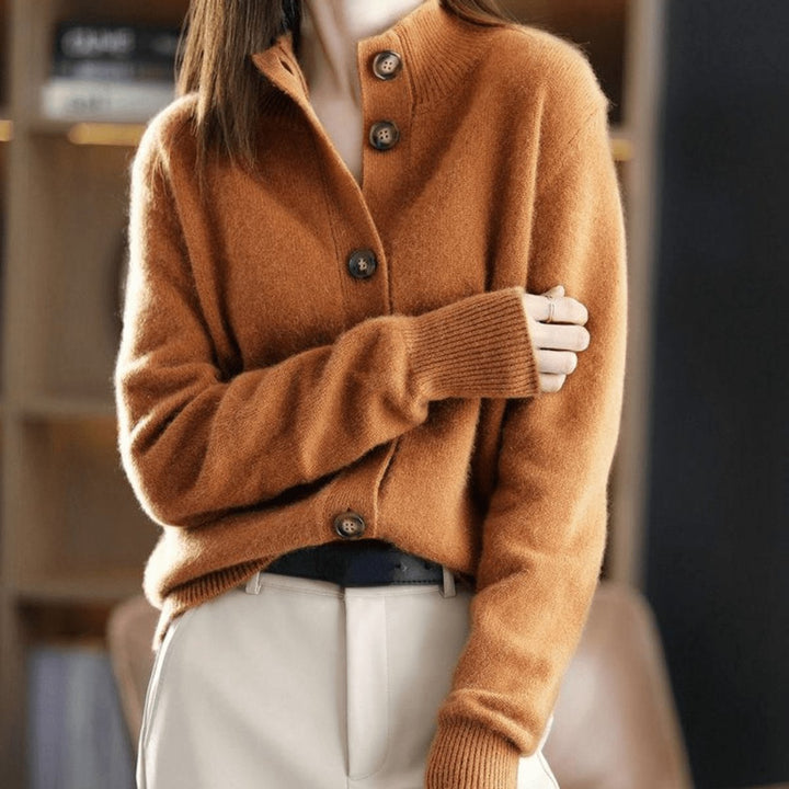 Charlotte | Cardigan en mélange de cachemire pour femmes avec boutonnage