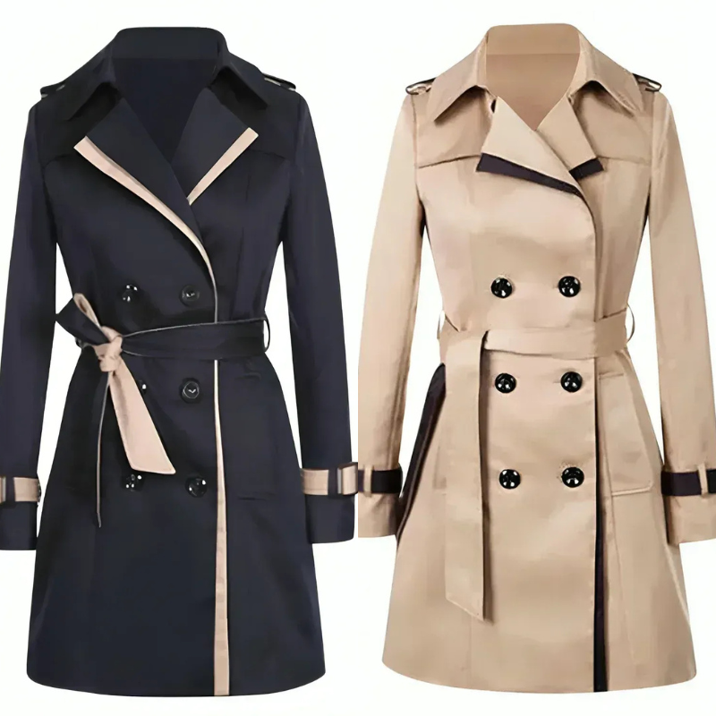 Manteau Trench classique d'hiver pour femmes | Long