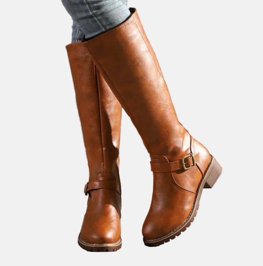 Nora | Bottes montantes pour femmes avec boucle et fermeture éclair