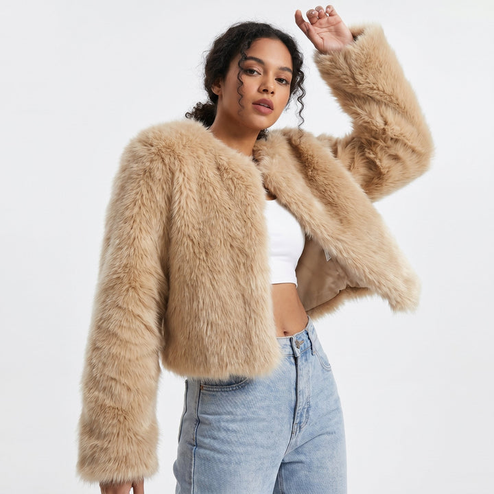 Lena | Veste Cardigan en Fausse Fourrure Courte pour Femmes