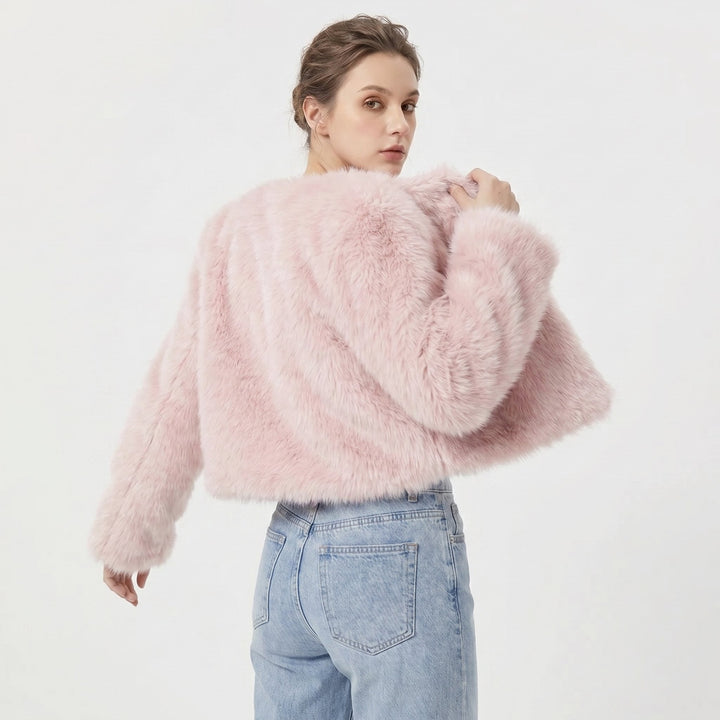 Lena | Veste Cardigan en Fausse Fourrure Courte pour Femmes