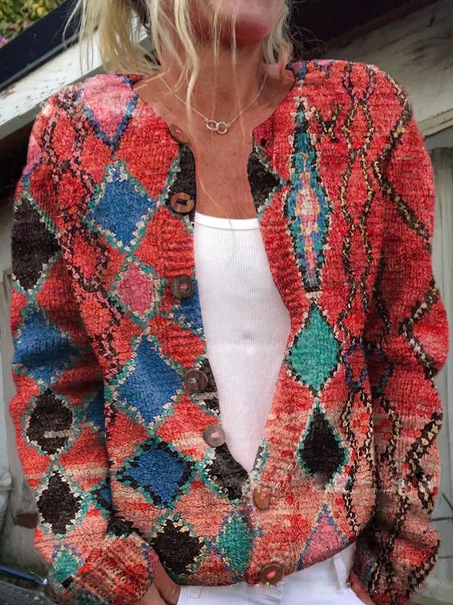 Charlotte | Cardigan long à manches longues pour femmes avec motif floral