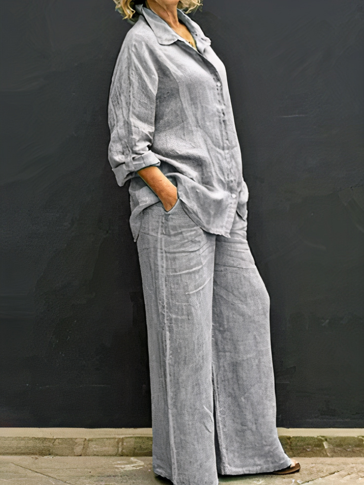 Ensemble T-shirt à manches longues et pantalon pour femmes | Élégant