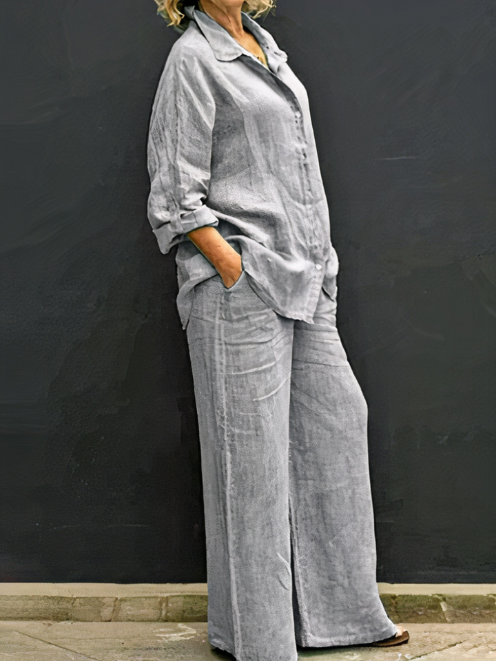 Ensemble T-shirt à manches longues et pantalon pour femmes | Élégant