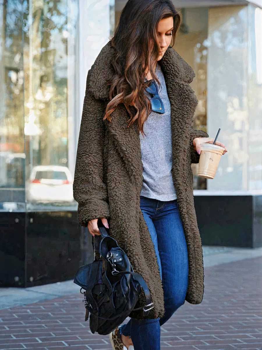 Manteau élégant long et chaud pour femmes | Hiver