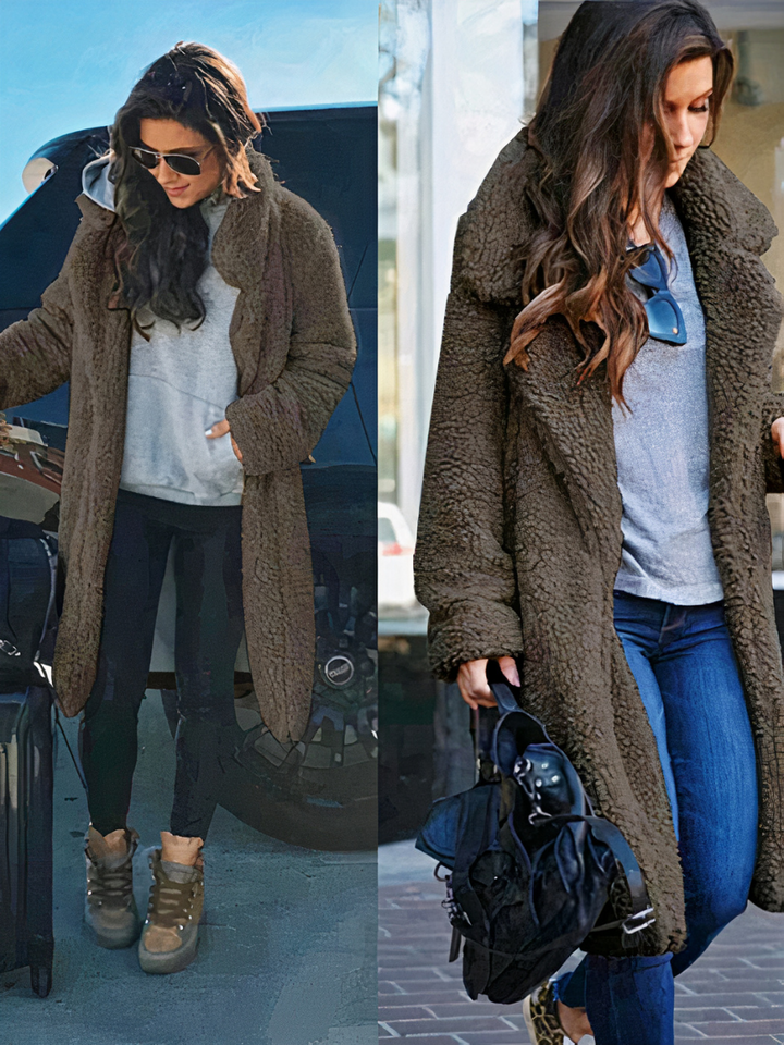 Manteau élégant long et chaud pour femmes | Hiver
