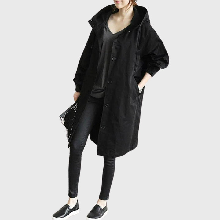 Clara | Manteau Trench Long Imperméable à Capuche pour Femmes Coupe Ample