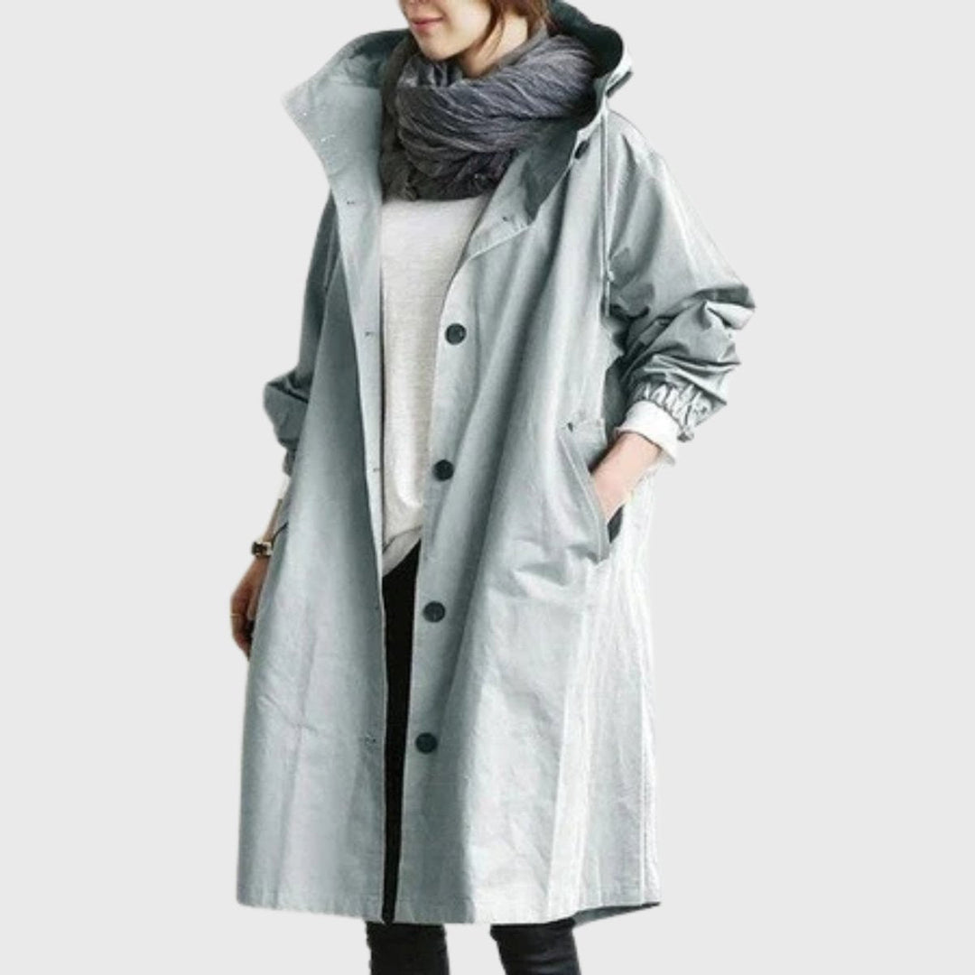 Clara | Manteau Trench Long Imperméable à Capuche pour Femmes Coupe Ample