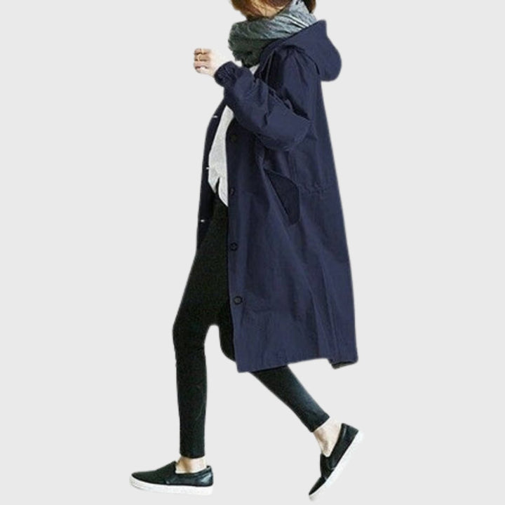 Clara | Manteau Trench Long Imperméable à Capuche pour Femmes Coupe Ample