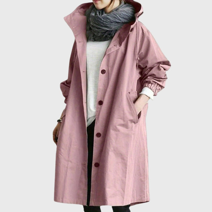 Clara | Manteau Trench Long Imperméable à Capuche pour Femmes Coupe Ample